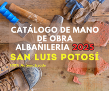 Catálogo Mano de Obra Albañileria 2025 (Estudio para Estado) promo250