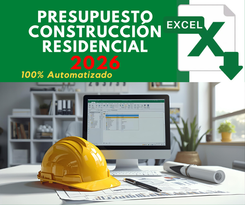Presupuesto Construcción Residencial 2026 en Excel